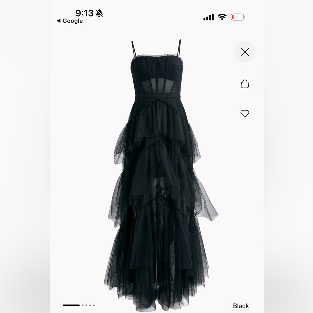 BCBGMAXAZRIA BLACK sheer tulle dress